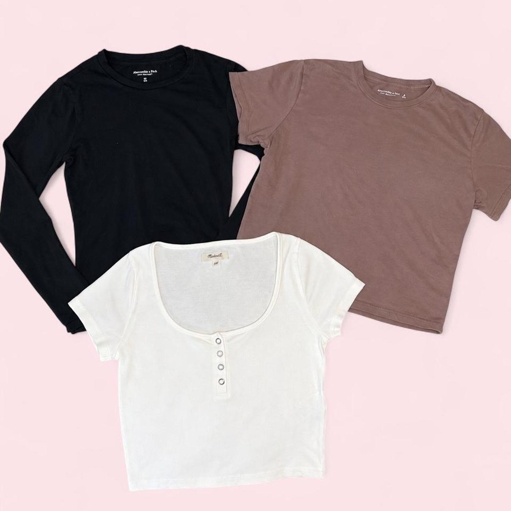 Madewell & Abercrombie & Fitch Basic Crop/Tee Bundle | XS